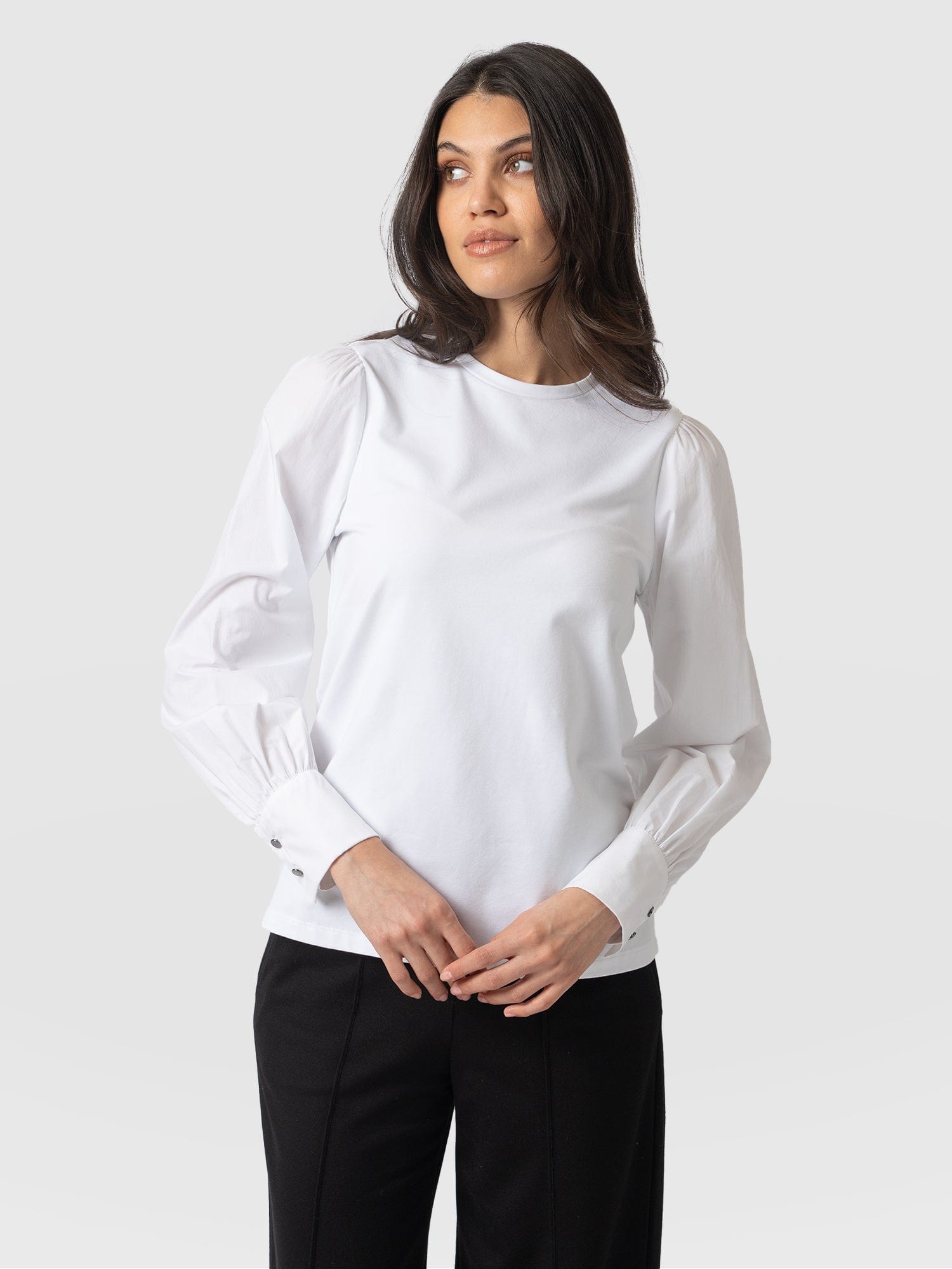 Eva Mockable Top White - Women's Tops | Saint + Sofia® USA